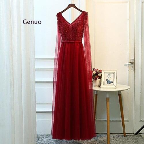 Sexy V-Neck Sleeveless Backless Beading Elegant Evening Party Formal Gowns Long Dresses Vestidos Robe De Soiree