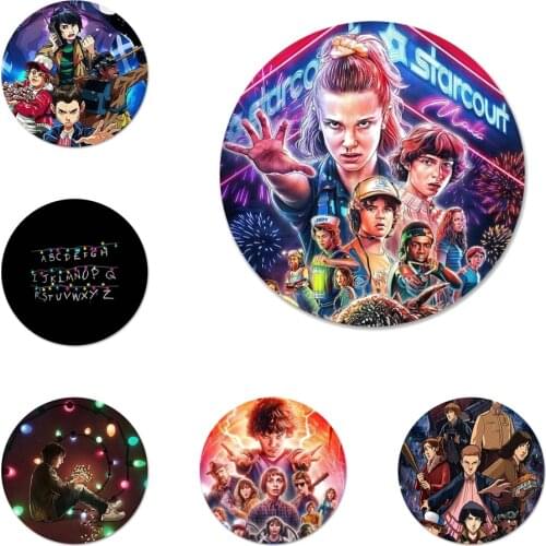 Stranger Things 11 TV Show Icons Pins Badge Decoration Brooches Metal Badges For Backpack Decoration 58mm