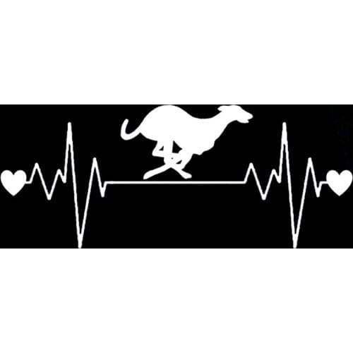 1 PCS 16.5CM*6.7CM Lovely Dog Racing Whippet Heartbeat Line Vinyl Black/Silver Car Sticker for Buick Stickers