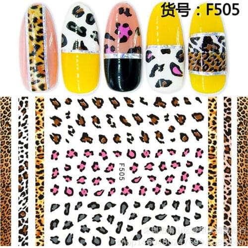1pcs Nail Leopard Snake Print Sticker Nail art Decorations Manicure Adhesive 3D nail sticker tattoo full Cover Decals supplies