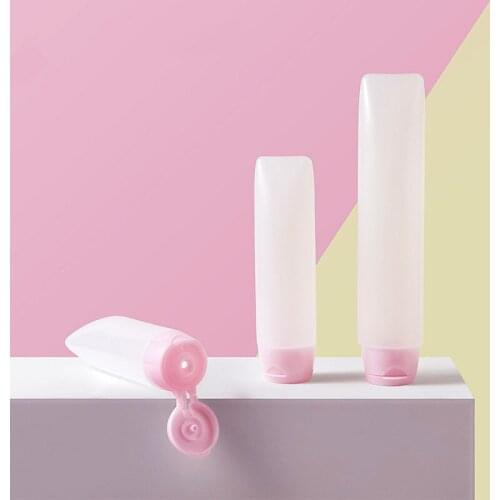 1PC Plastic Empty Squeeze Bottle Travel Lipstick Tube Refillable Makeup Sub-bottling Clear Cosmetic Container 30ml 50ml