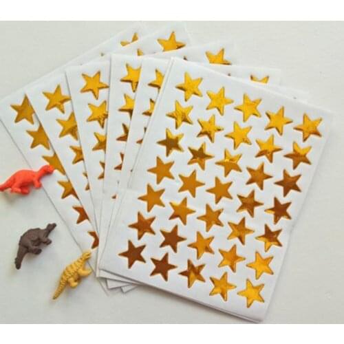 10 Sheets 15mm Star Shape Self-adhesive Stickers Labels For School Children Cute Teacher Reward Gift Kid Hand Body Sticker Toy