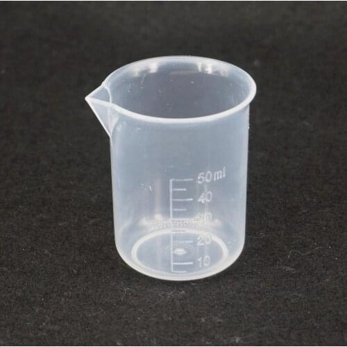 10pcs 50ml Plastic Polypropylene PP Measuring Beaker Laboratory Kitchen With Spout