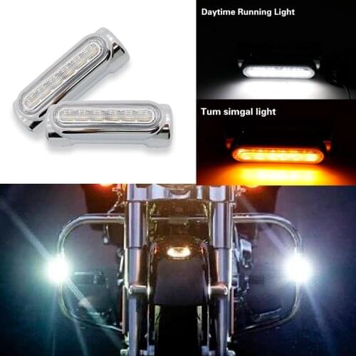 2 pcs Chrome Highway bar Lights Switch Back Driving Light For Crash Bars for Harley Touring Models For victory
