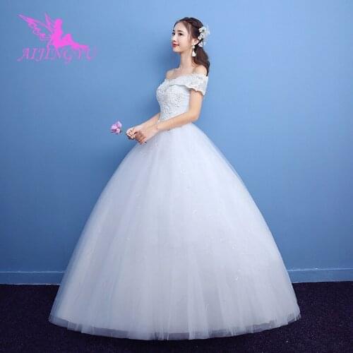 AIJINGYU 2021 bridal new hot selling cheap ball gown lace up back formal bride dresses wedding dress WK218