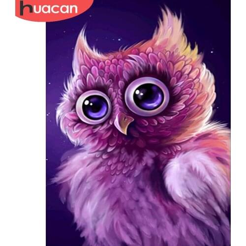 HUACAN 5d Diamond Painting Owl Cartoon Wall Stickers Embroidery Mosaic Animal Crystal Diamond Art