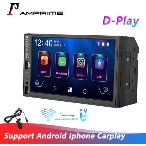 AMPrime 2din Iphone Radio Car Multimedia Player 7" Universal USB Bluetooth Mirror Link Carplay Autoradio 2 Din Car Stereo