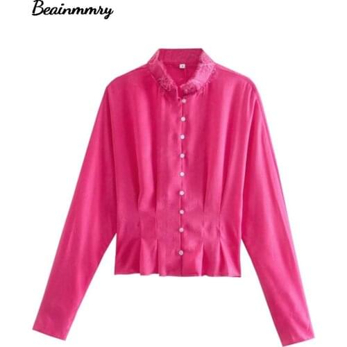 Женские шелковые рубашки Beainmmry China At AliExpress