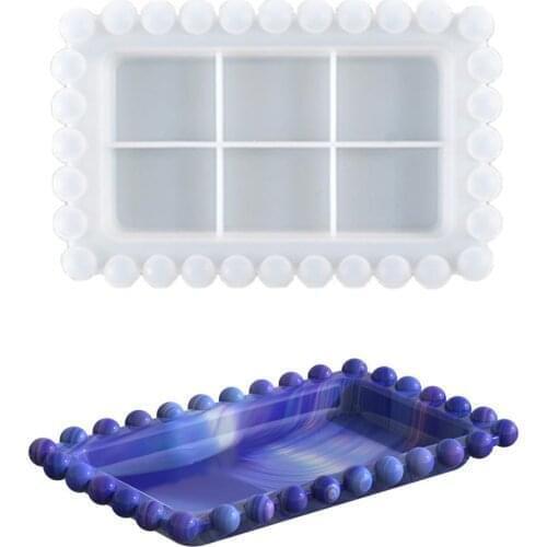 Big Rectangle Plate Resin Mold Fruit Disc Tea Tray UV Resin Mould Coaster Silicone Molds Art Craft Jewelry Display Tools