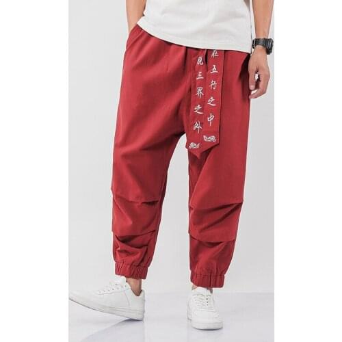 New Mens Jogger Harem Pants Harajuku Casual Trousers 2021 Vintage Chinese Style Pants Streetwear Male Oversize Sweatpants 5XL