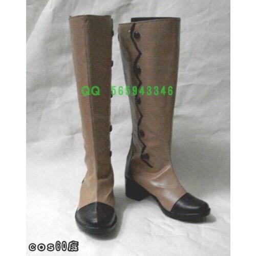Black Butler Kuroshitsuji Shire Cosplay Brown boots shoes S008