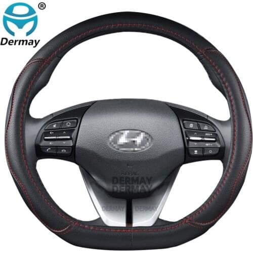 For Hyundai ioniq 2016 2017 2018 2019 2020 Car Steering Wheel Cover D Shape PU Leather Auto Accessories interior Fast Shipping