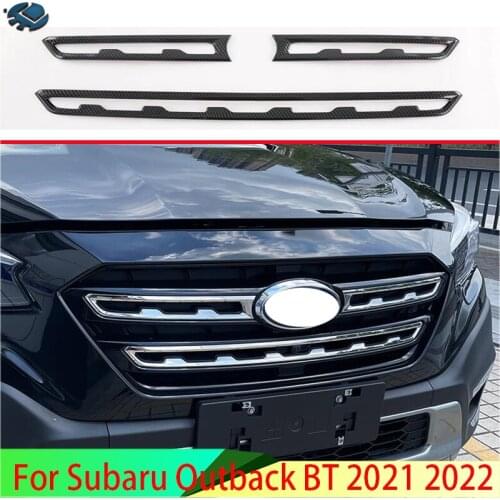For Subaru Outback BT 2021 2022 ABS Chrome ABS Chrome Front Center Mesh Grille Grill Cover Radiator Strip Trim Decoration