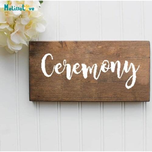 Ceremony Words Stickers for Wedding Rustic Wedding Decoration Decals 14 Different Fonts Removable Vinyl Wall Sticker Mural ZB587