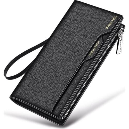 Handbag Wallet for Men Luxury Brand Clutch Bag Business Leather Purse Credit Card Card Holder Long Wallet Male 2021