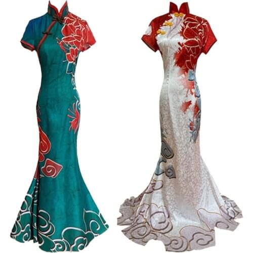 Game Identity V Cosplay Costumes The Geisha Michiko Cosplay Costume Hunter Lady Thirteen Dresses Chi pao Green Suits Clothes