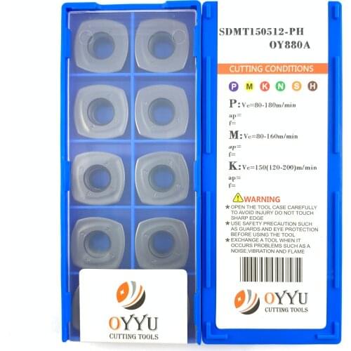 OYYU SDMT 120512 150512 SDMT150512-PH SDMT120512-PH OY880A Square Rough Fast Feed Milling Insert CNC Carbide Cutter Inserts