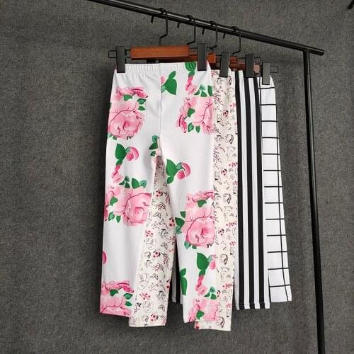 Summer Sweet Girl Print Leggings 2021 Kids Girls Slim Long Pants Children Girl Skinny Pencil Pants Kids Clothing