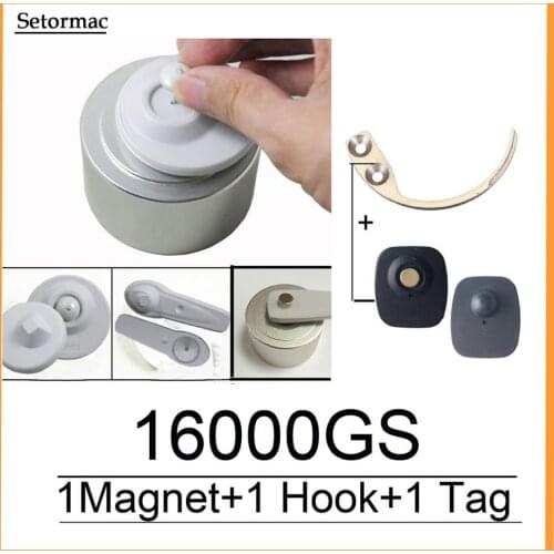 Magnetic Detacher 16000GS Cloth Security Tag Remover Checkpoint System RF8.2Mhz Compatible +1 Key Hook Detacher+1Alarm Sensors