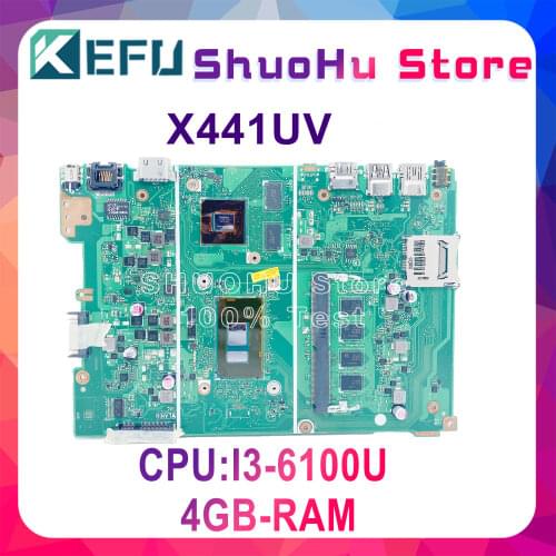 KEFU X441UV Mainboard For ASUS X441UV X441U Laptop Motherboard I5-6198DU GT920M GPU 4GB RAM Tested 100% work original Mainboard