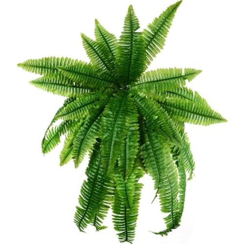 Simulation Plastic Flower Adornment Grass Green Plant Pot Plant Hanging Row Grass Fern Leaf Persian Arranging Flower with Leaves