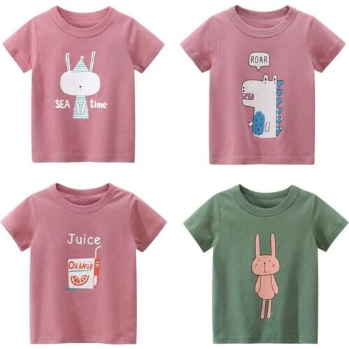 Fashion Cotton Girls T-Shirts Children Kids Cartoon Print T shirts Baby Boys Child Tops Clothing Tee 6M-7T
