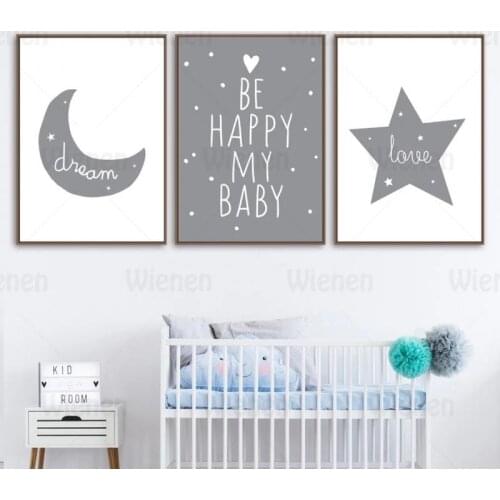 Cartoon Painting Poster Children Decoration Painting Nursery Baby Room Good Night Canvas Painting Print Home Decoration Wall Art