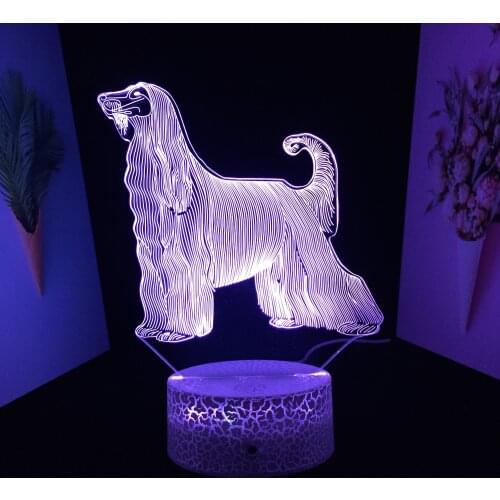 Cute Dog Poodle Series Nightlight Acrylic 3DLED Night Light for Child Bedroom Sleep Lights Kids Gift for Home Decor Table Lamp