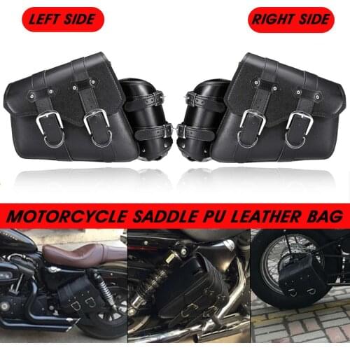 NEW Universal PU Leather Motorcycle Saddle Bag Motorbike Luggage Storage Saddlebags For Honda/Yamaha/Suzuki