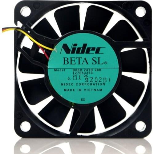 New original 6cm fan 6015 cooling fan 24V 0.12A D06R-24TH 28B 3 line interface