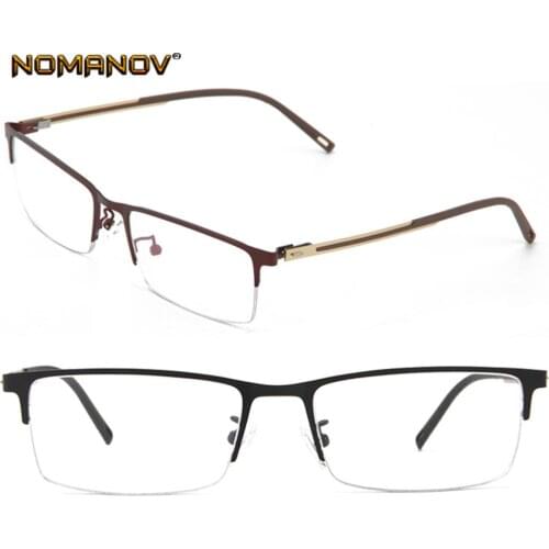 Two-color Plating Business Men Male Titanium Frame Custom Made Prescription Glasses Photochromic Grey/Brown Myopia Near-sighted