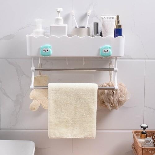 Bathroom Organizer Storage Rack Box Towel Rack Wall Shelf Hook Rail Home Kitchen Shelf For Bathroom Accessories Set Household