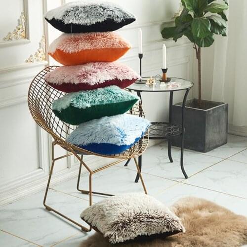 Plush Sea lion velvet Soft Fur Plush Throw Pillow Case Cover Home Bed Room Sofa Decoration Furry Waist Cushion Cover Pillowcase