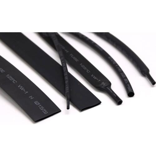 3:1 polyolefin heat shrinkable tube sheath winding Ø1.5-Ø39mm black glueless high shrinkage insulated tube electrical cable