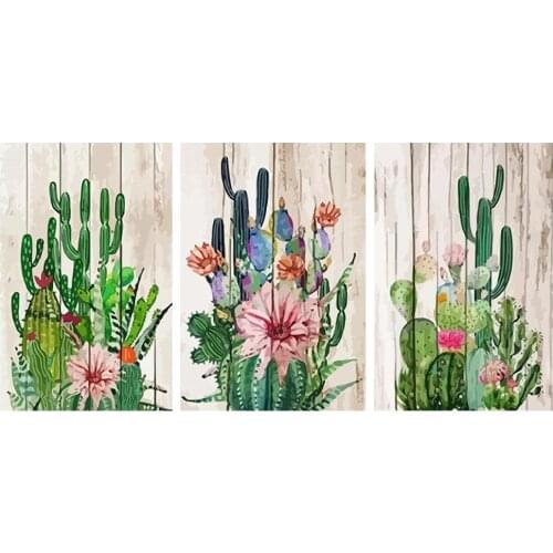 Paint By Number Flower DIY Pictures By Numbers Plant Kits Drawing On Canvas Hand Painted Painting Art Gift Home Decor