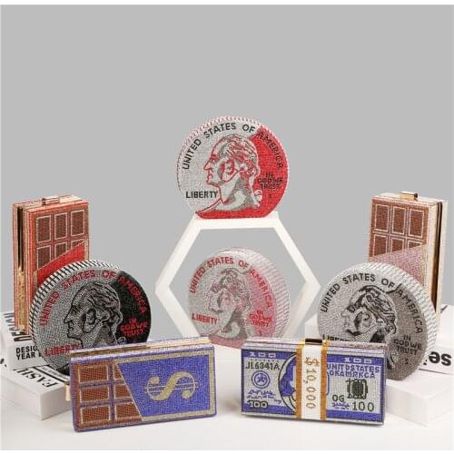 Luxury Womens Wedding Clutch Bag Diamond Rhinestone Party Purse and Handbag Cylindrical Small Chain Shoulder Bag ZD1990