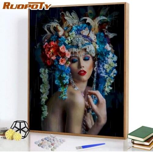 RUOPOTY Wall Home decor gift Painting By Numbers Figure Picture Colouring Zero Basis HandPainted Paints DIY Gift