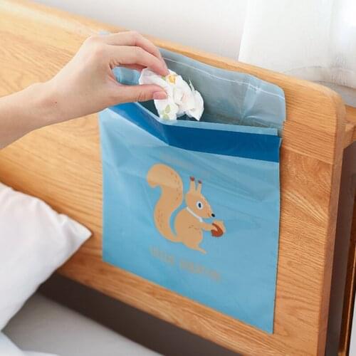 15pc Self-adhesive Car Disposable Trash Bag Cartoon Hanging Garbage Storage Bag Portable Disposable Cleaning Bag for car
