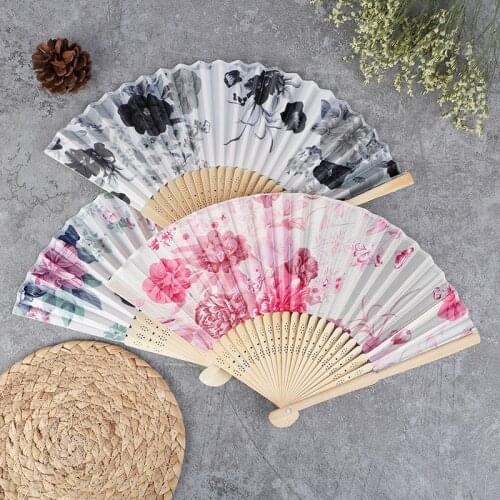 Silk Fan Chinese Japanese Style Folding Fan Wedding Fan Art Gifts Dance Hand Fan