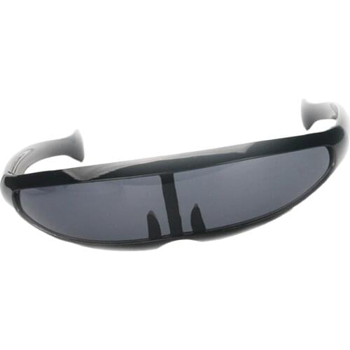 Plastic frame Cool Space Alien Costume Futuristic Robot Decoration Single Lens Visor Sunglasses Blue Windproof eyeglasses