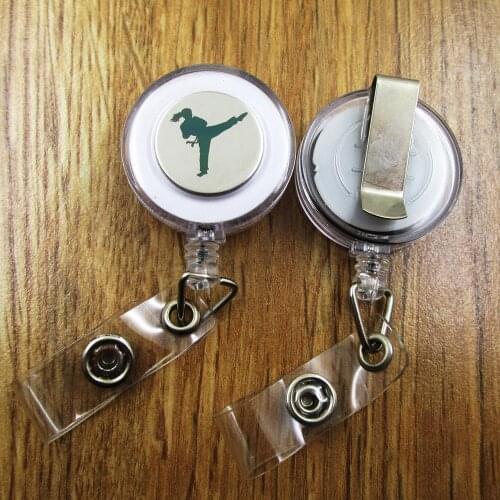 Taekwondo ID Badge Reel gift for him/her friend family retractable recoil id badge holder work fun