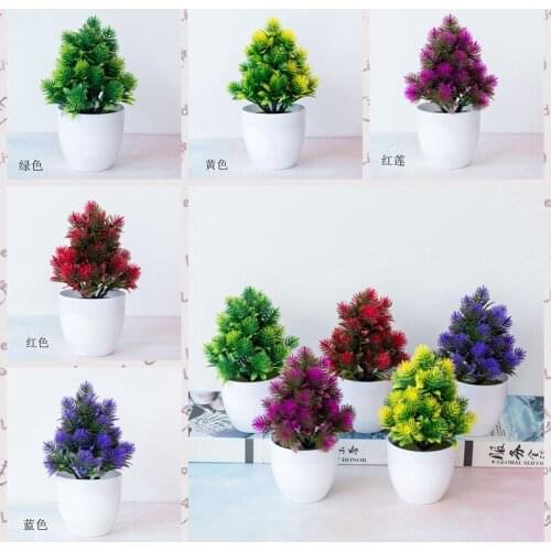 Green Small Grass Ball Potted Bonsai Christmas Halloween New Year Festival Party Supplies Home Office Hotel Decor Fake Plants
