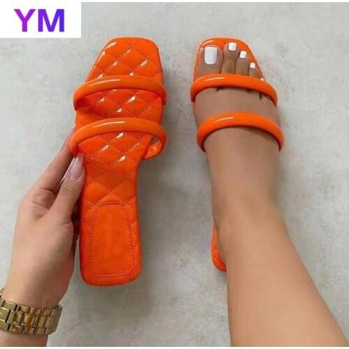 PU Women Sandals 2021 Summer Outdoor Beach Flip-flop Sandals Solid Fashion Gladiator Sandals Women Flats Casual Ladies Shoes 43