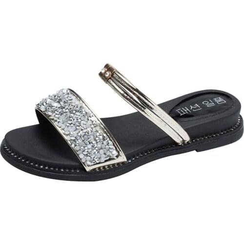 New Fashion Open Toe Sandals Women Summer Breathable Shoes Outdoor Ladies Slippers Shining Strappy Brand Sandals Walking Shoes