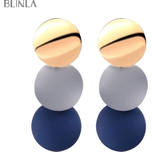 BLINLA Fashion Vintage Statement Drop Earrings for Women Korean Geometric Long Hanging Dangle Earring Jewelry Wholesale brincos