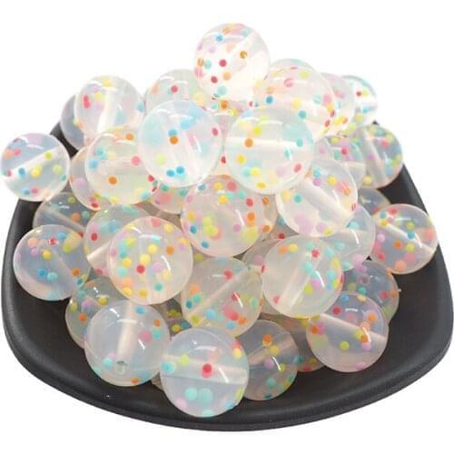 Chenkai 10PCS 15mm Crystal Gritty Beads Silicone Beads Teether Food Grade DIY Baby Jewelry Necklace Chain Crafts Accessories