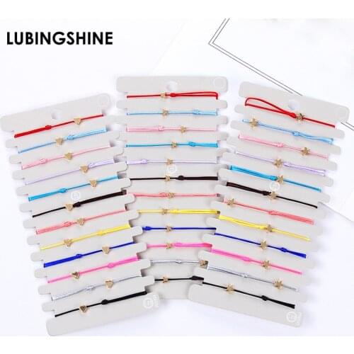 12pcs/set Handmade Woven Red Rope Chain Bracelet Set Metal Star Butterfly Heart Charms Bracelets for Women Girl Simple Jewelry