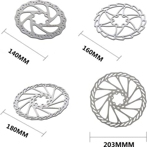 2PCS Mountain Bike Disc Rotors 140mm 160mm 180mm 203mm 6 Holes Bicycle Disc Brake Rotors with 6 Bolts Cycling Bicycle Disc Parts