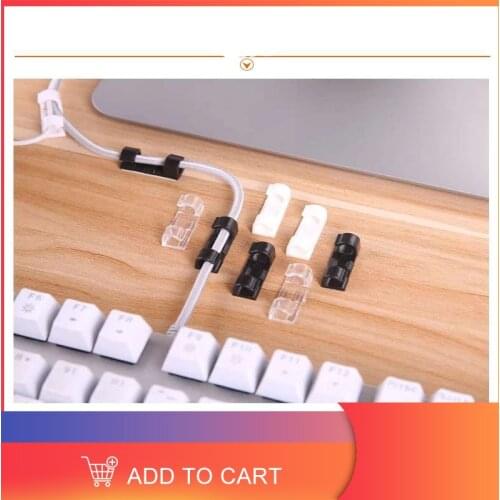 20PCS Self-Adhesive Finisher Wire Clamp Cable Clip Organizer Cord Management Self-Adhesive Keep Cables Neat For Household