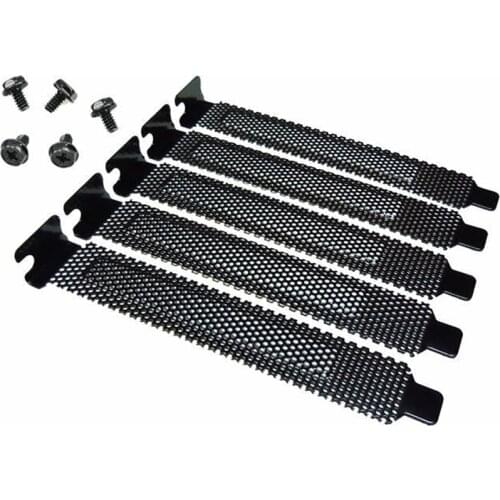 5Pcs PCI Slot Cover Dust Filter Blanking Plate Hard Steel With Screws Desktop PC Case Bezel Bit Expansion Plug-In